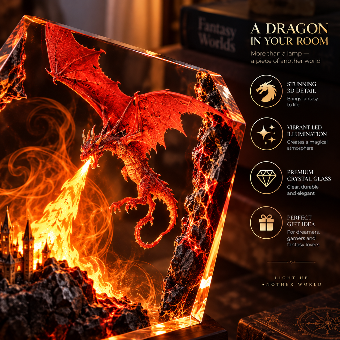 Fire Dragon Halloween Lamp By Luera