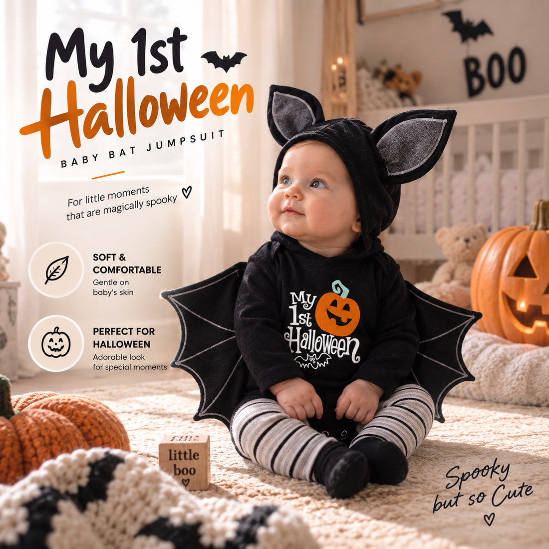 Baby Halloween Bat Costume By Luera