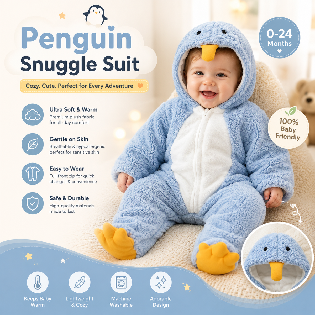 Penguin Snuggle Suit By Luera